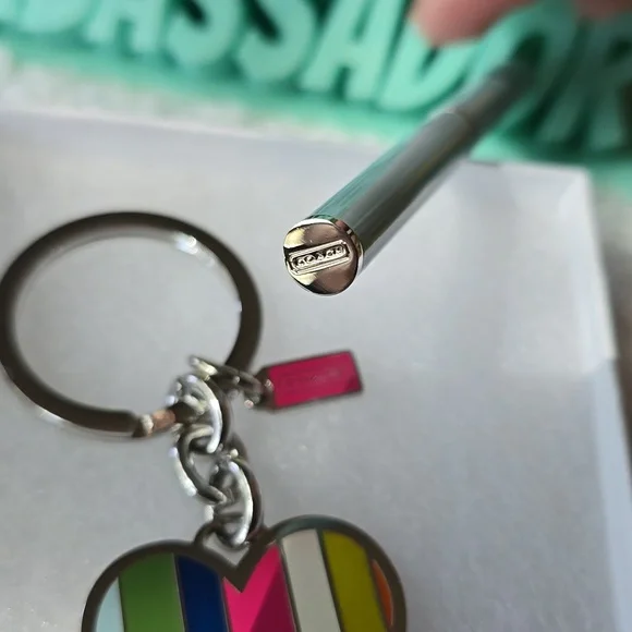 Coach Legacy Keychain   and COACH Mini Pen,  2 Fer NWOT - Picture 9 of 11
